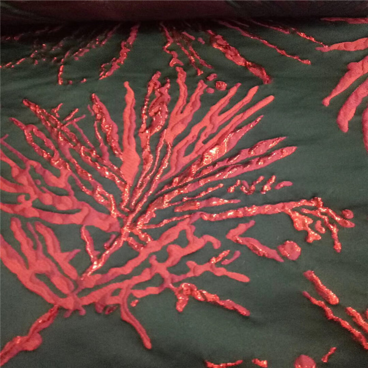 金丝松树叶图案色织梭织提花面料适用于服装装饰沙发布