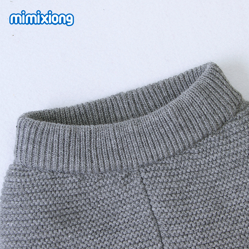 ins热卖款女童纯色花边套装针织花朵毛衣