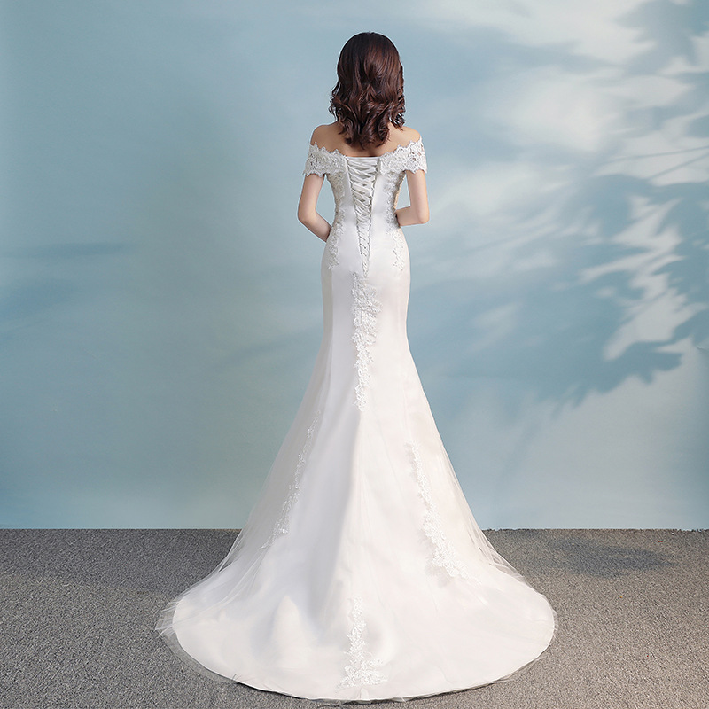 Vestido de Novia Estilo Mori de Un Solo Hombro, Vestido de Novia con Cola de Sirena Ajustado Estilo Princesa, Vestido de Novia Ligero, Nuevo Estilo 2026