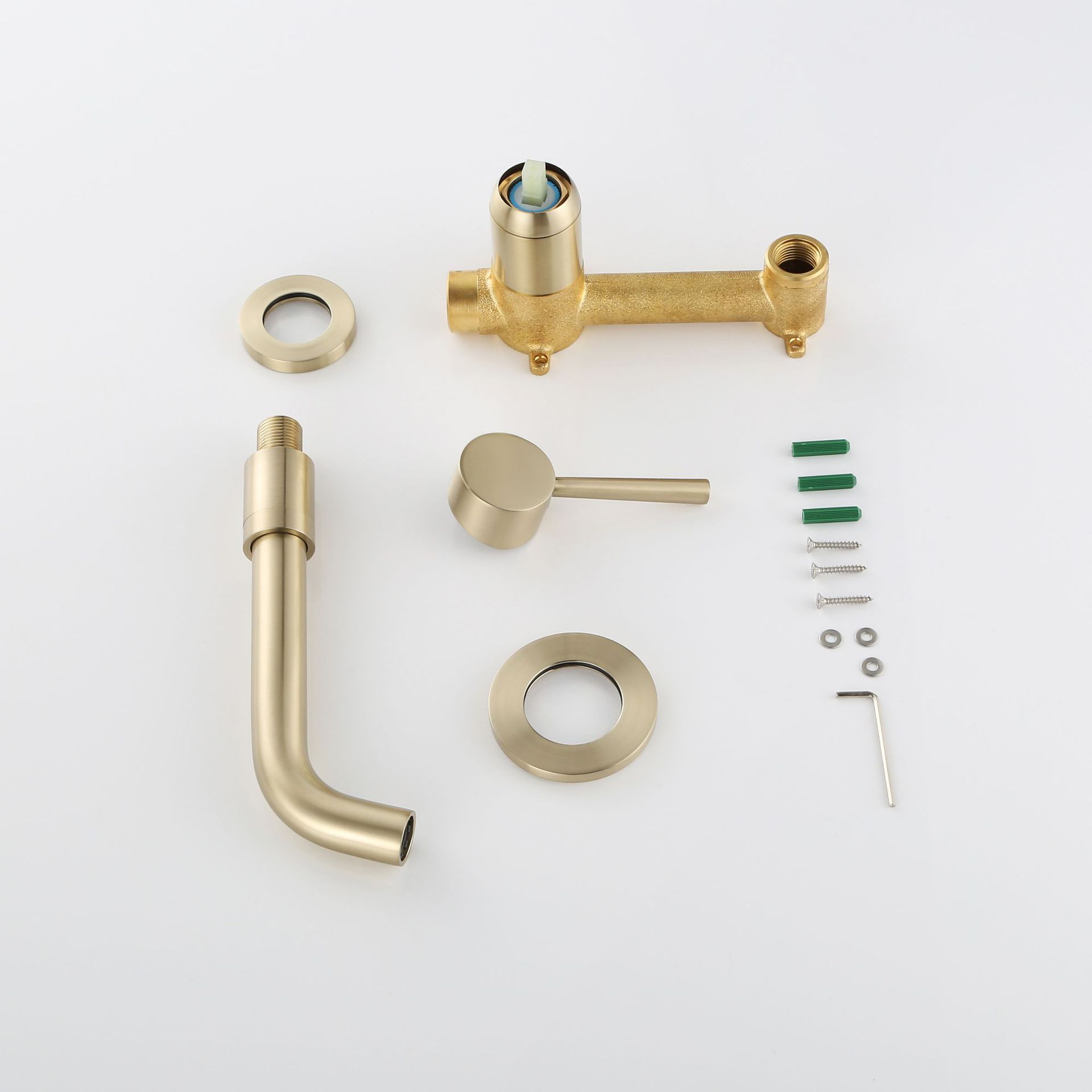 Yiyu black brass wall-mounted faucet for hand washing and washbasin, concealed washbasin faucet, cold and hot faucet undefined