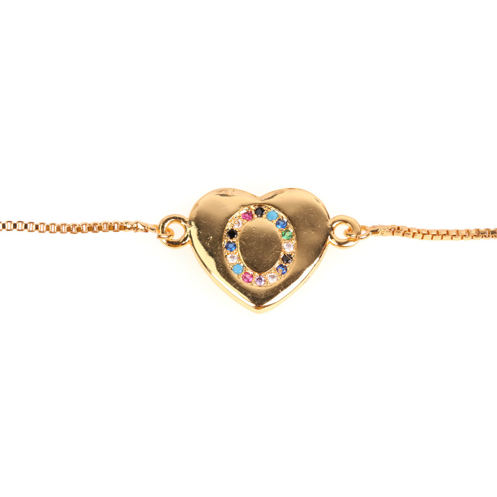 Europe Et En Amérique Croix Frontière Bijoux Cadeau Amour Coeur Bracelet Femmes De 26 Lettres Couleur Zircon Bracelet De Traction display picture 7