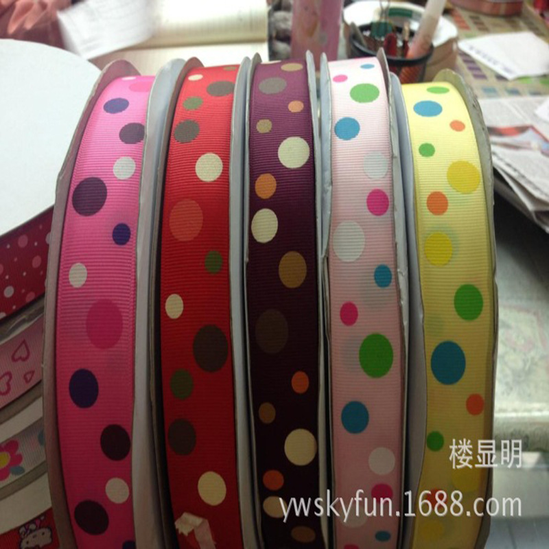供应罗纹带印点,大小圆点三色四色 辅料配饰 发饰DIY饰品糖盒丝带