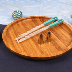 Foam Flower Tip Cleaning Brush, Spiral Plastic Handle Double-Head Cleaning Brush for Flower Tips, Double-Head Decorating Brush, Flower Tip Brush