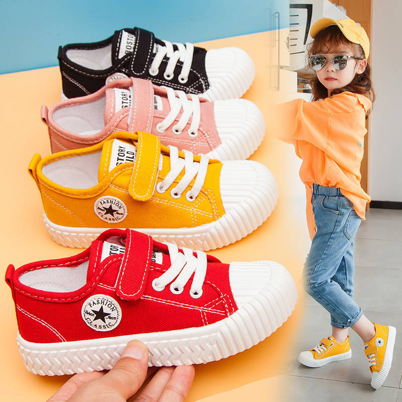 Spring new boys and girls canvas shoes K...