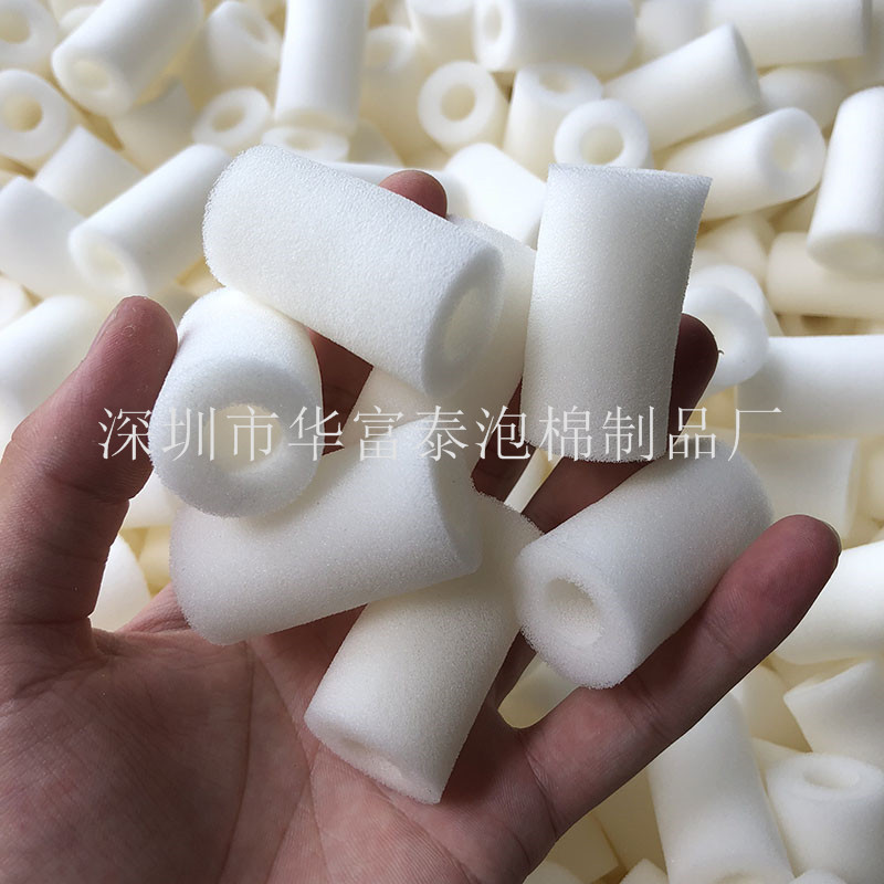 呼吸阀口罩用白色纳米海绵过滤管 防尘面罩纳米海绵过滤圆柱滤芯