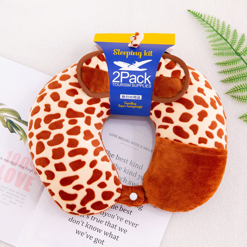 Almohada cervical creativa con diseño animal en forma de U con antifaz dos en uno regalo promocional personalizable