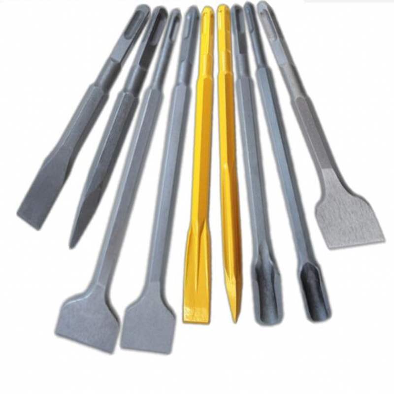 Electric hammer impact drill square shank pointed flat chisel pick pick electric pick shovel U-shaped chisel concrete slotting through wall drilling
