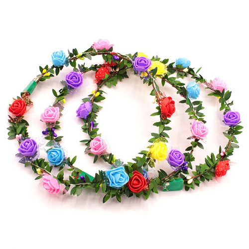 Luminous garland wholesale colorful flashing ten lights led headwear headband children's toys night market stall supply hot sale