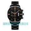 The new CUENA 845 men's business belt calendar steel watch is simple Cadi Shi Shi San eye alloy watch