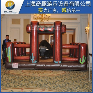 疯狂斗牛机充气旋转机西班牙娱乐设施带气垫牛仔户外大型骑