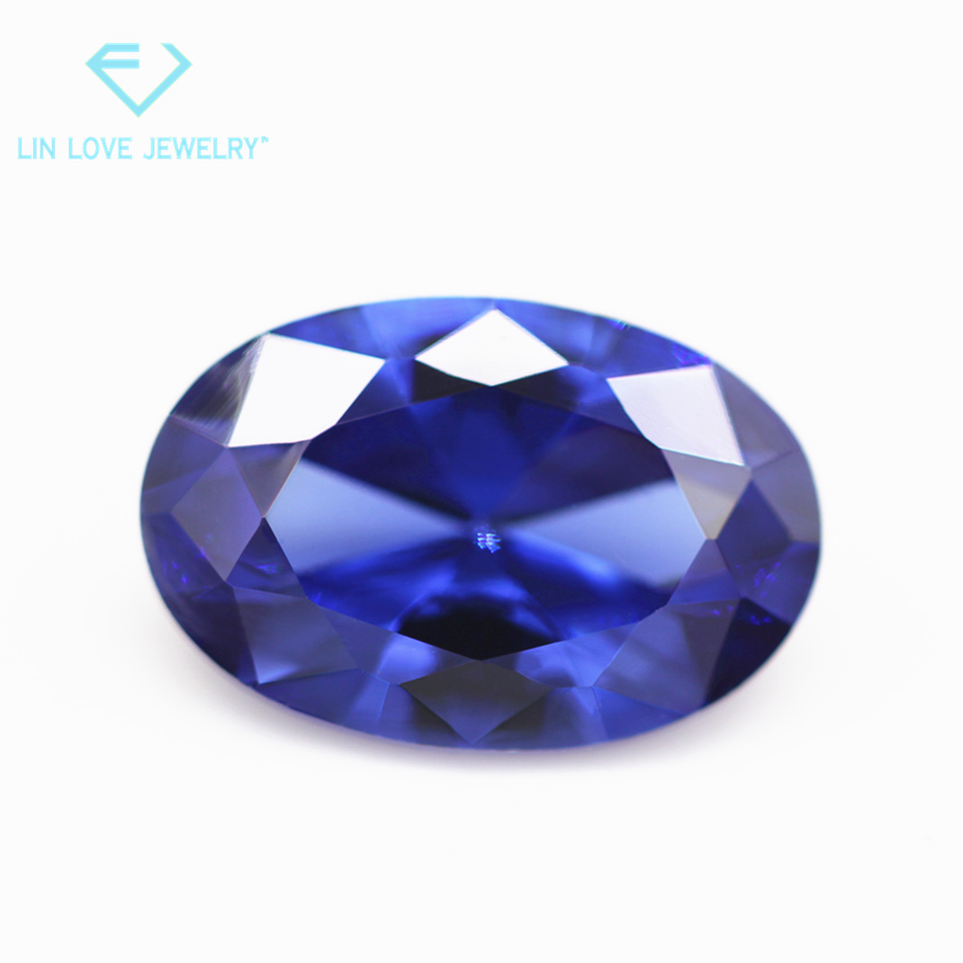 Factory direct sales egg-shaped spinel blue crystal zirconium bare…