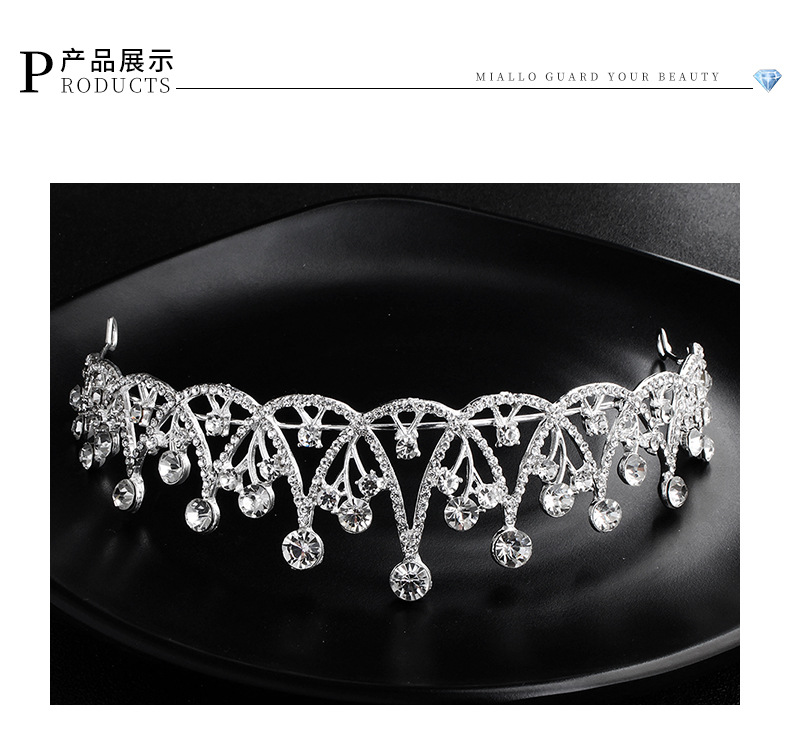 Hot Selling Fashion Simple Bridal Diamond-studded Alloy Headband Wholesale display picture 2