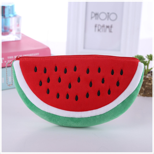 New Cartoon Zipper Fruit Pen Bag Large Cell Phone Bag Creative Multifunctional Coin Purse Student Supplies Wholesale