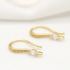 Accessory, zirconium, copper bracelet handmade, earrings from pearl, micro incrustation, Korean style, 14 carat