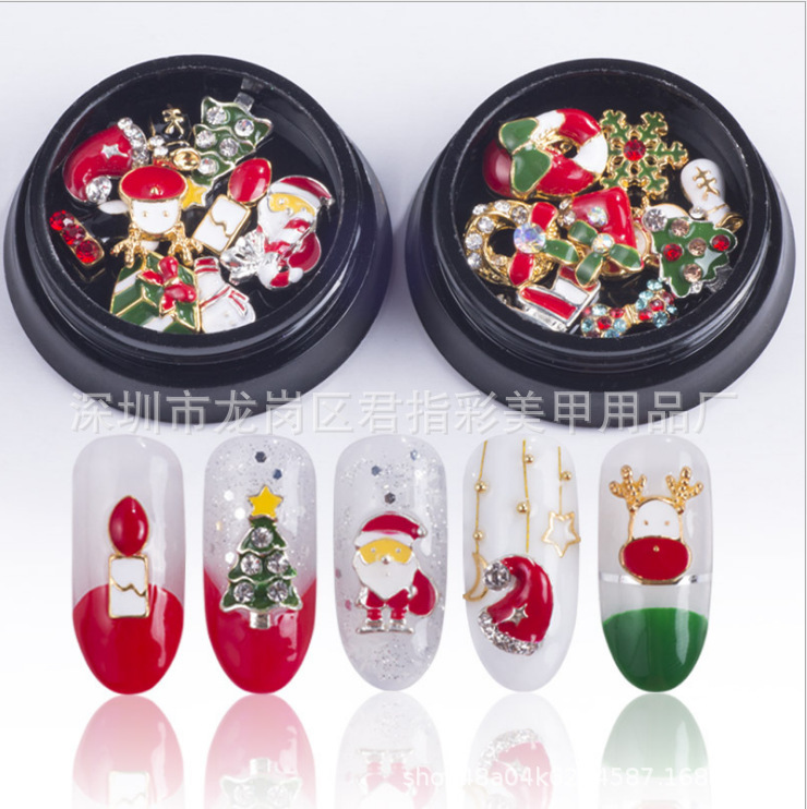 Nail Art Alloy Jewelry Christmas Nail Art Alloy Nail Patch Snowflake Bell Christmas Series Nail Paste Drill