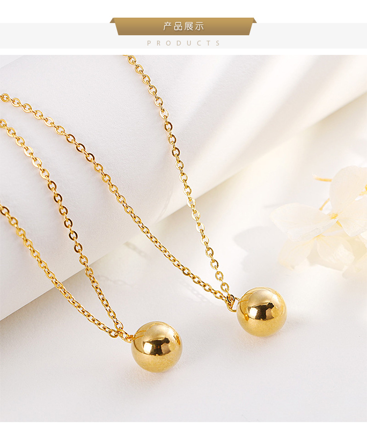 new fashion golden glossy small round bead jewelry necklace earring set