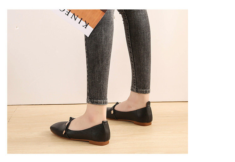 Giày búp bê nữ Mary Jane mũi vuông gót thấp 1-3 cm, form rộng cho chân bè, cỡ lớn — Màu mơ, Màu nâu, Màu đen chi tiết 17