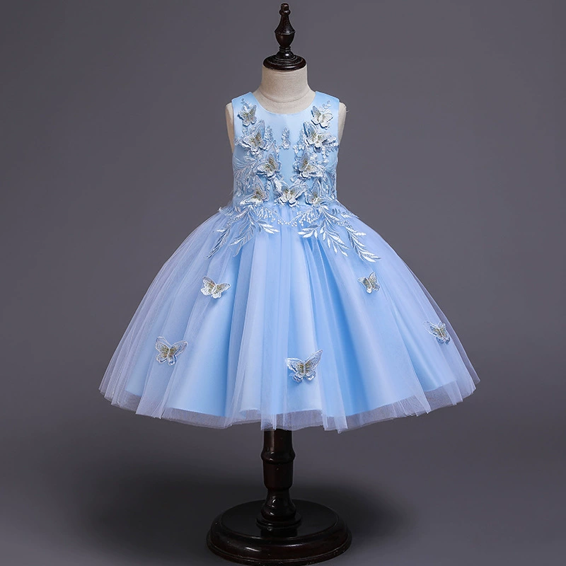 Children's multicoloured evening dress, skirt, wedding dress, small princess costume, European style, for catwalk