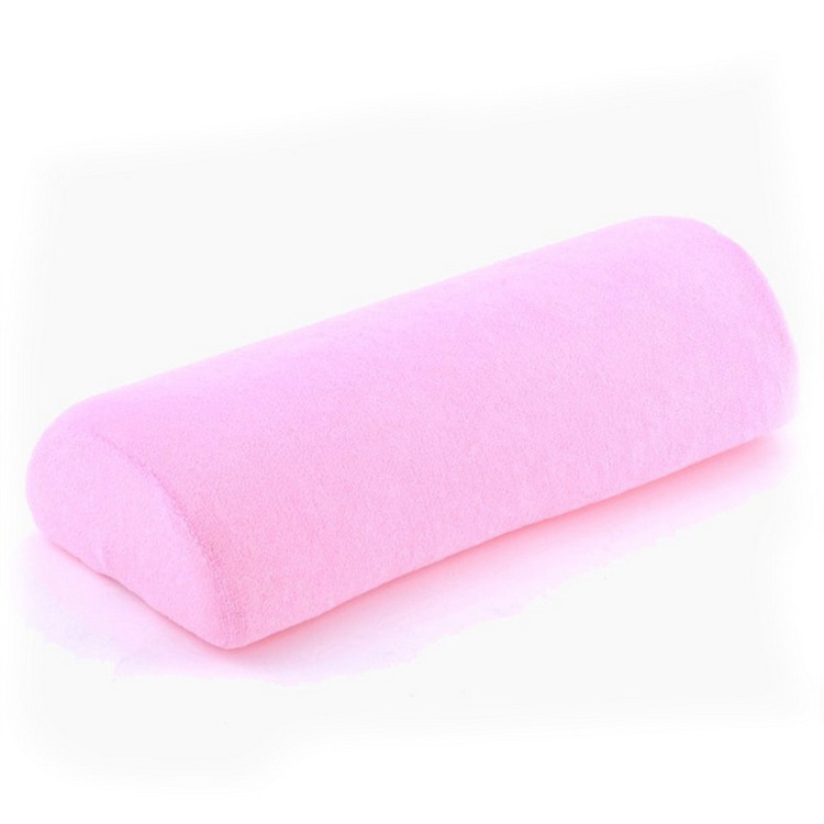 Herramientas de uñas suministros toalla almohada de mano al por mayor pequeña almohada de maquillaje semicírculo paño de felpa extraíble y lavable monocromo almohada de mano