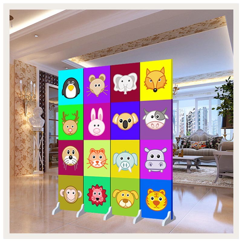 Folding screens wholesale customized a living room Entrance Study partition Fabric art Printing agent Cartoon series screen