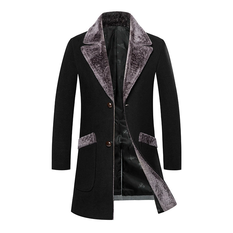 Зимнее пальто-тренч, шерстяное пальто, 2019, slim fit