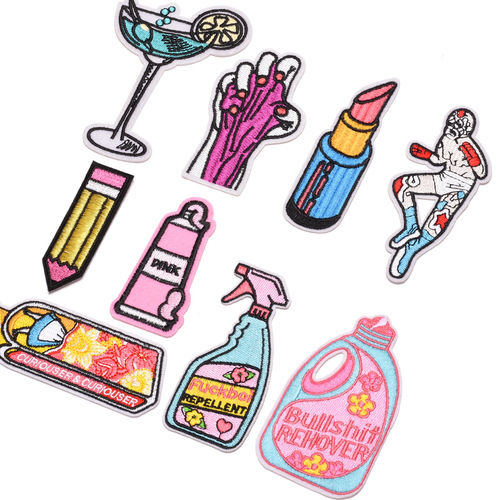 Junle New Cartoon Cloth Stickers Embroidered Chapter Embroidered Badge Patch Stickers Simple Universal Cloth Stickers Direct Sales with Pictures