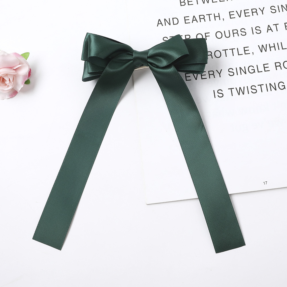 New Fashion Satin Double Sided Ribbon Ribbon Bow Hair Clip Solid Color Cheap Long Ribbon Wholesale display picture 2
