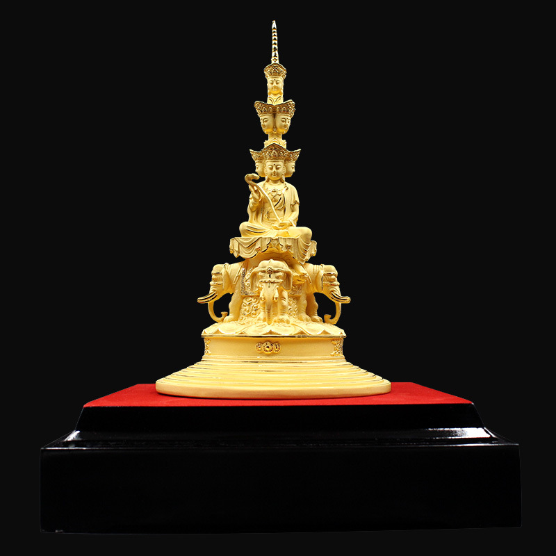 十方普贤菩萨绒沙金工艺品 峨眉山金顶开光圣像保平安 佛堂摆件|ru