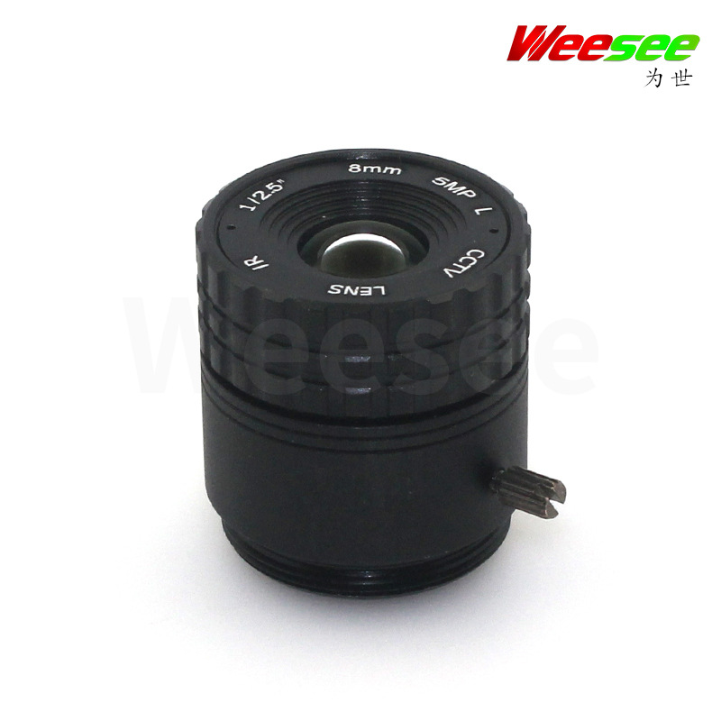 固定镜头 8mm 5MP  高清网络五百万  安防监控镜头