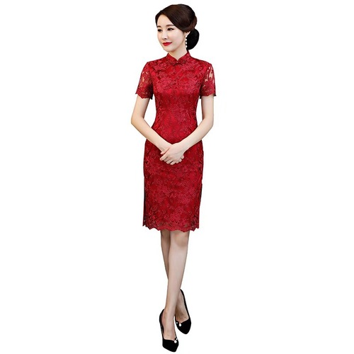 Chinese Dress Qipao for women Exquisite bud embroidery long wedding banquet Qipao skirt female wedding