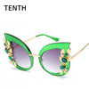 Metal retro trend glasses solar-powered, sunglasses, European style