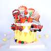 Cake 蛋 Firefighter fire extinguisher fire scenario theme cake plug -in children's birthday cake account