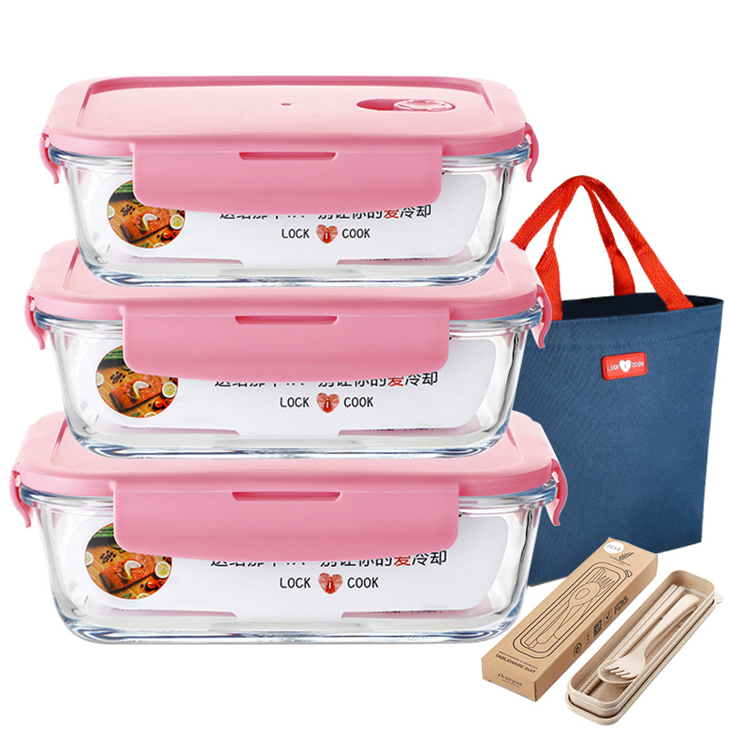 Heat-resistant glass lunch box Microwave...