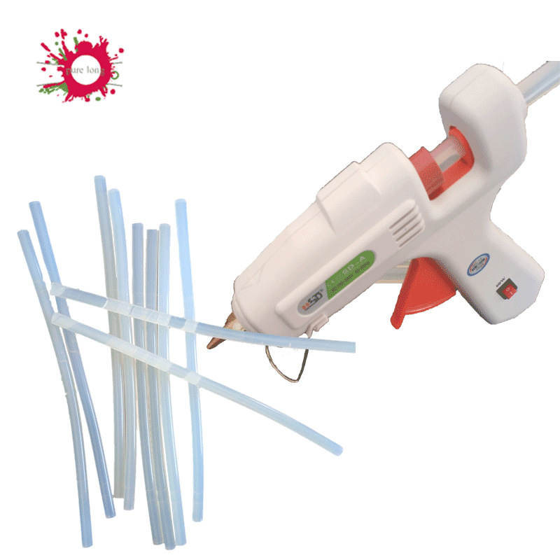 供应100瓦白色 耐用 带开关型可温控型 铜嘴热熔胶枪 11cm热熔枪