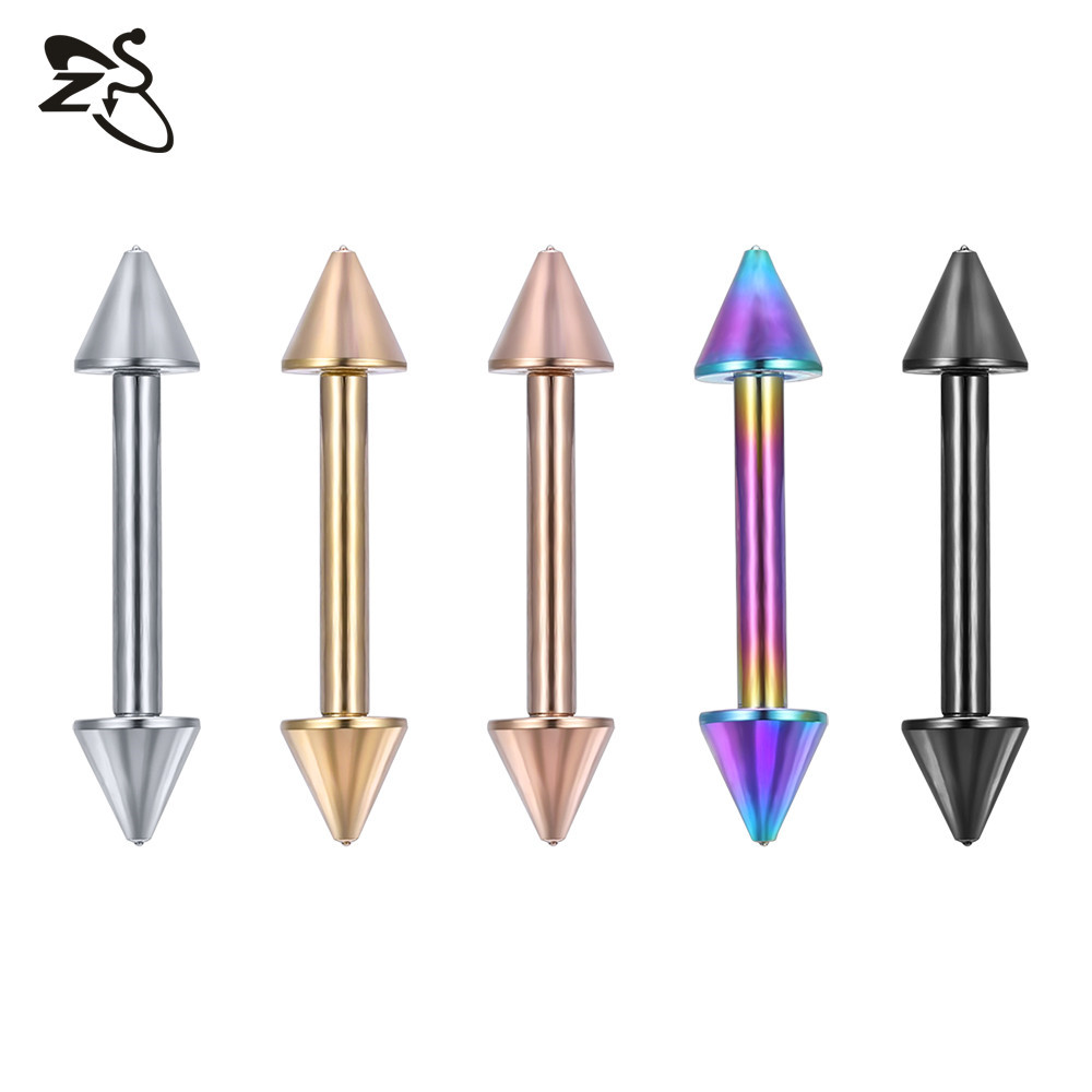 Cross border Selling personality Exaggeration 316L Stainless steel tongue nail Straight Cone Human puncture Jewelry