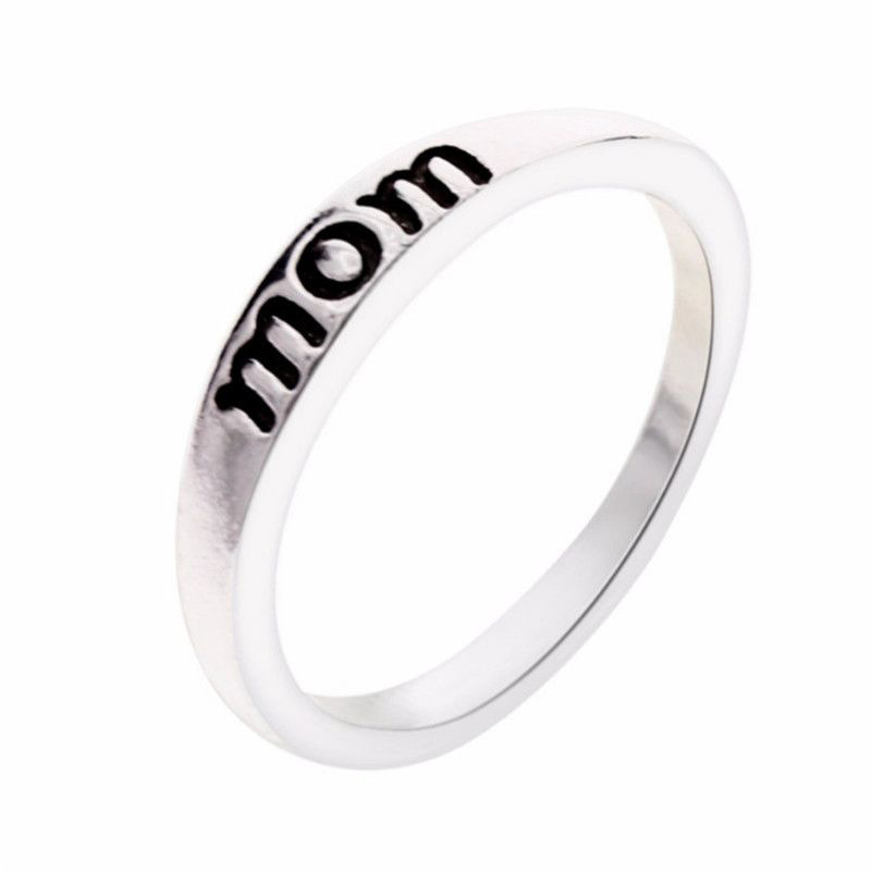 Wholesale Jewelry MAMA Simple Style Letter Alloy Plating Rings display picture 1