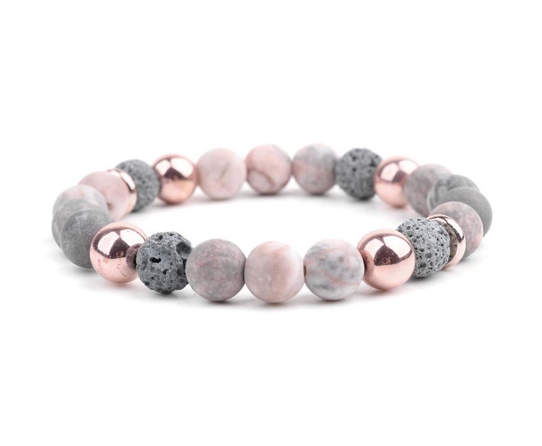 Color Block Pattern Women'S Gender 1 Piece Fashion Color Block Natural Stone Stoving Varnish Bracelets