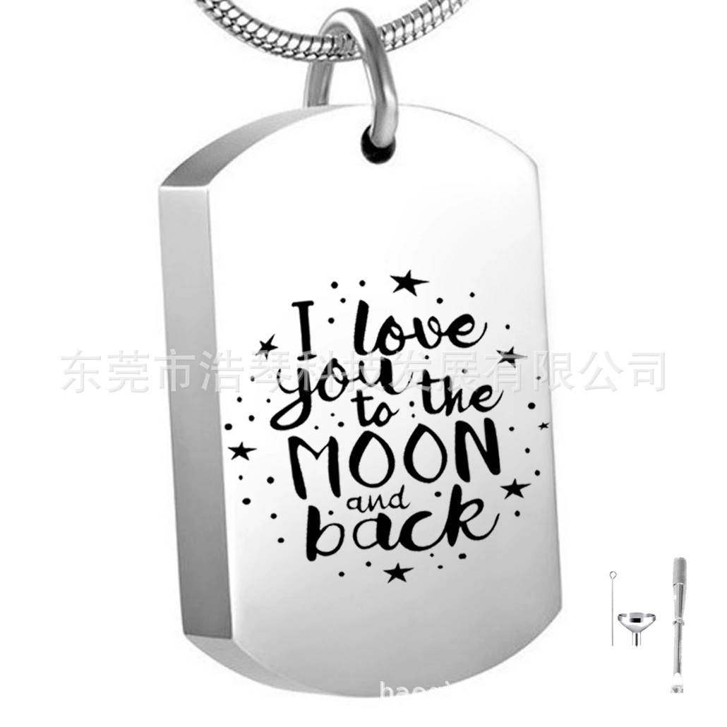 Amazon новое ожерелье из пепла для домашних животных Европейская и американская мода персонализированный военный бренд кулон кремационные украшения бутылка эфирного масла