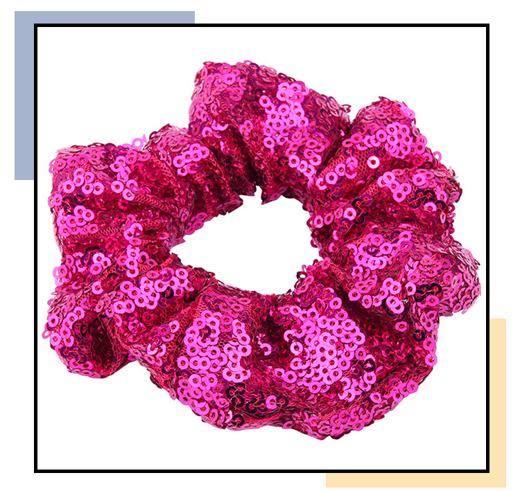 Fashion Solid Color Cloth Sequins Hair Tie 1 Piece display picture 3