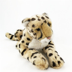 Wholesale Simulated Wild Animal Leopard Plush Toy Yellow Spotted Leopard Realistic Plush Figure Ornament
