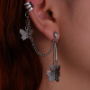 Zirconium with tassels, earrings, chain, European style, internet celebrity