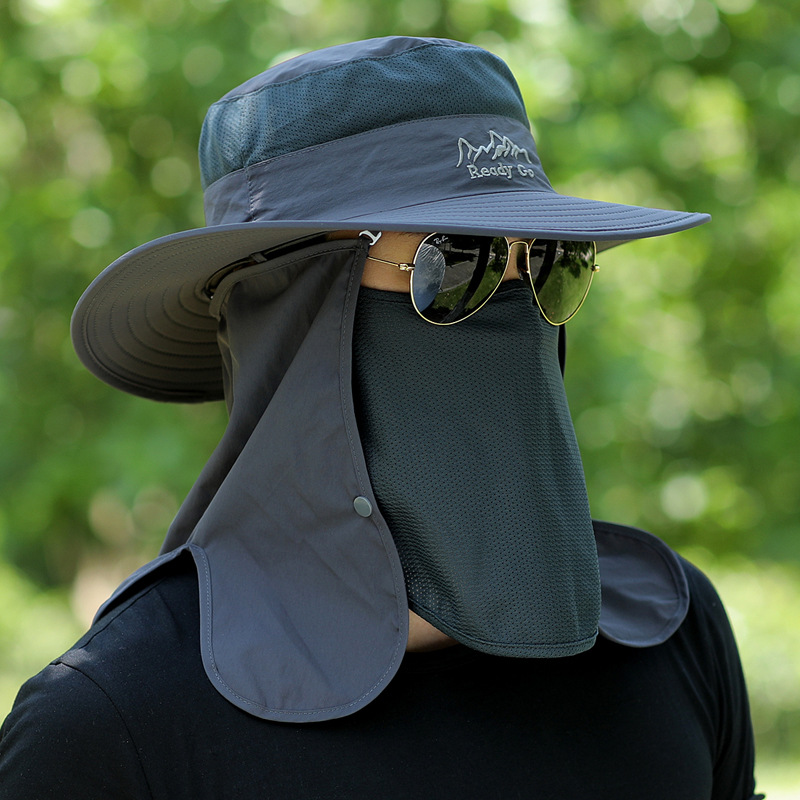 帽子男士夏季遮陽帽戶外防紫外線釣魚漁夫帽騎行防曬帽遮臉太陽帽
