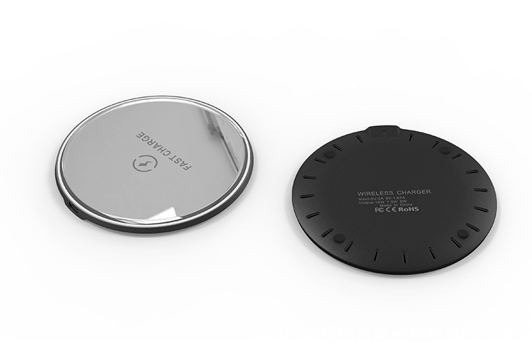 【厂家直销私模】圆形超薄  二合一双充桌面无线充电器套料外壳