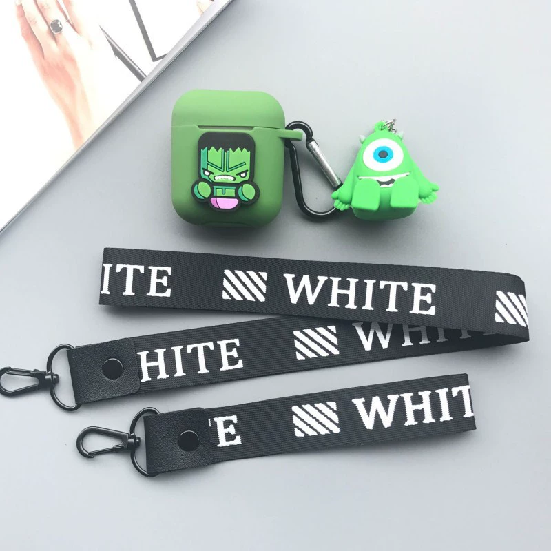Apple, wireless cartoon headphones, protective silicone compatible creative protective case, bluetooth, fall protection