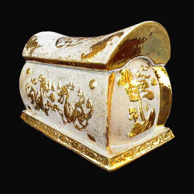 Jingdezhen ceramics Cinerary casket Gold-plated Dragon Phoenix Life Box Emperor Coffin