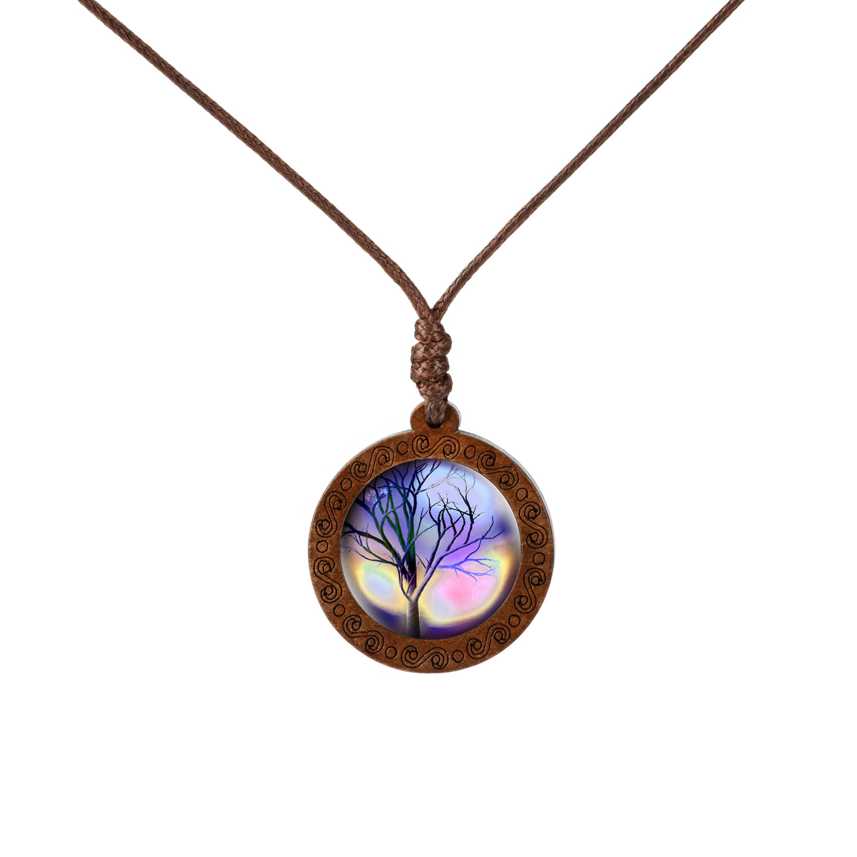 Fashion Tree Wood Glass Unisex Pendant Necklace 1 Piece display picture 2