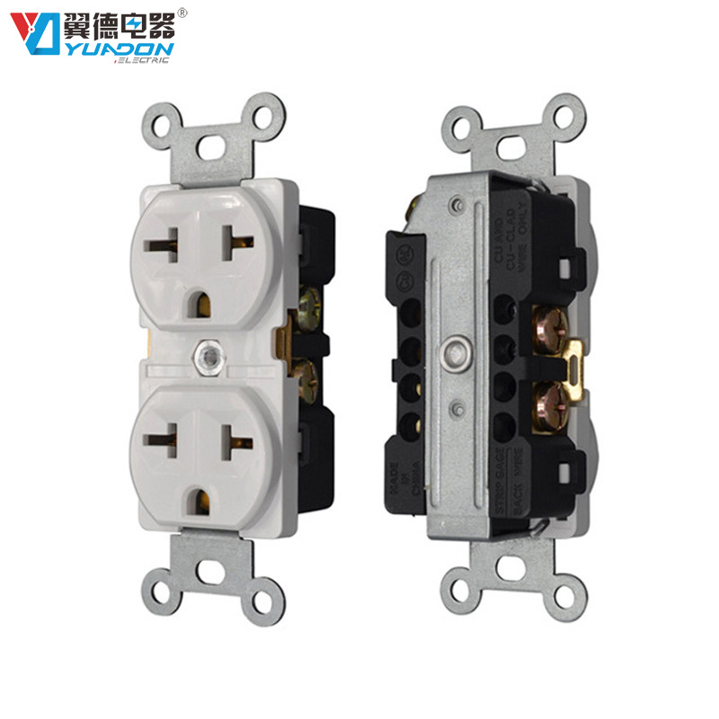双联美式插座 南美北美双联电源插座 多功能美标双联插座YDU-201