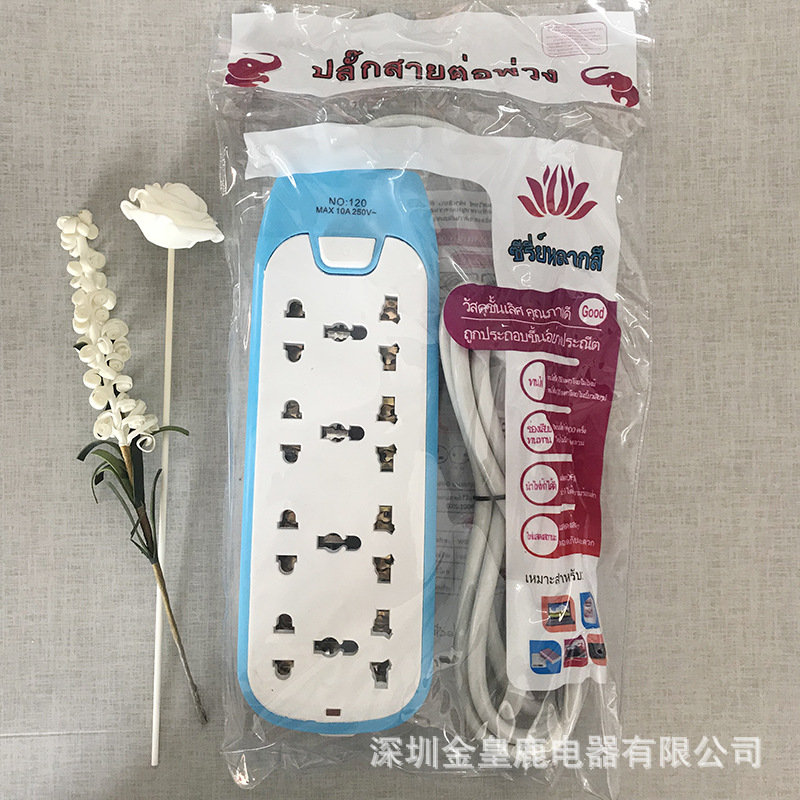 外贸欧美规插座usb厂家直销插排带线两扁插头泰国老挝印度插座板