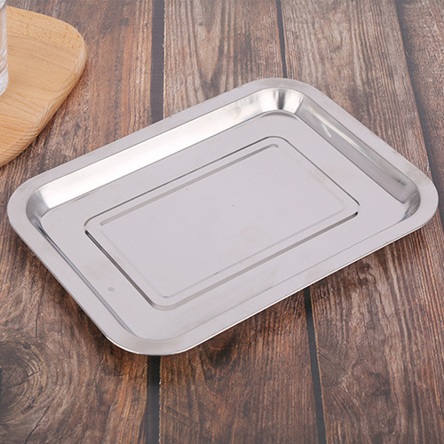 27*20 stainless steel square plate barbecue plate, school cafeteria rice plate, hotel tea meal tray, night market barbecue