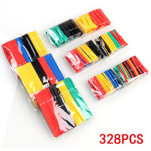 328pcs絕緣收縮套管電工熱塑管透明電線袋裝 熱縮管